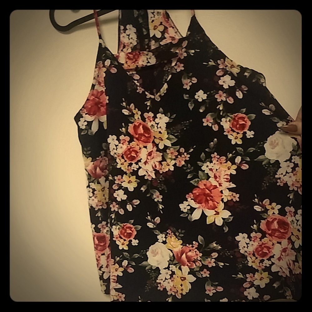 floral racerback blouse